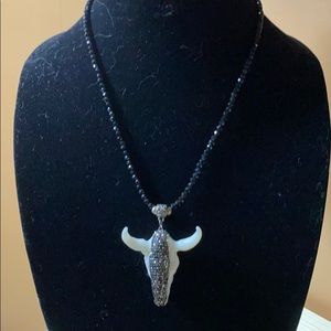 Western necklace with longhorn pendant